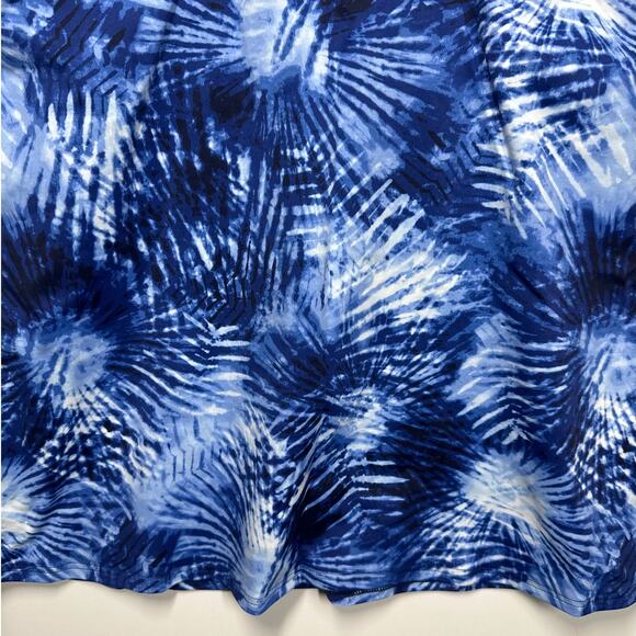 Lands’ End Tankini Square Neck Swimsuit Top Sz 16 Blue Palm UPF 50 Soft Cups - Picture 6 of 11